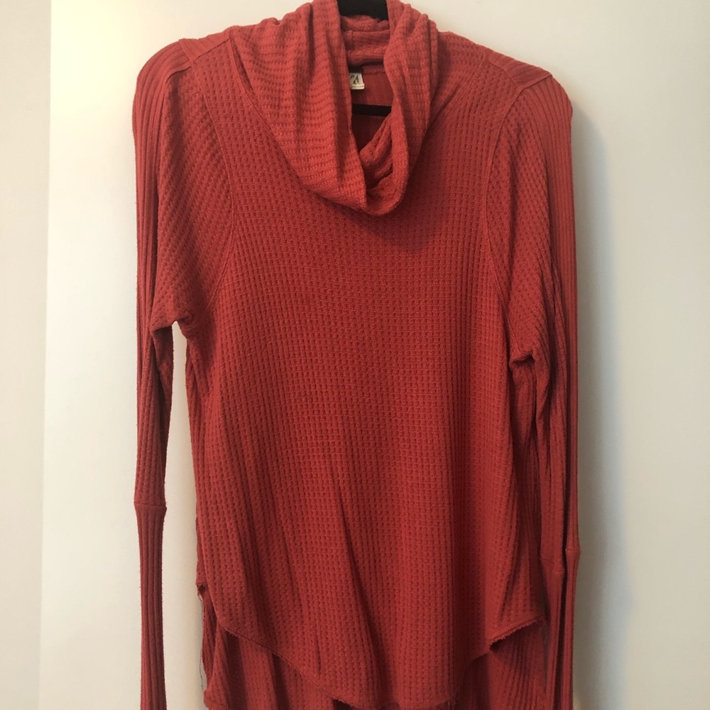 Free People size XS waffle long sleeve turtle neck